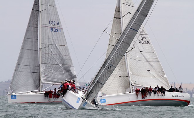 Challenge, Audacious and Clockwork fighting it out - Festival of Sails ©  Alex McKinnon Photography http://www.alexmckinnonphotography.com